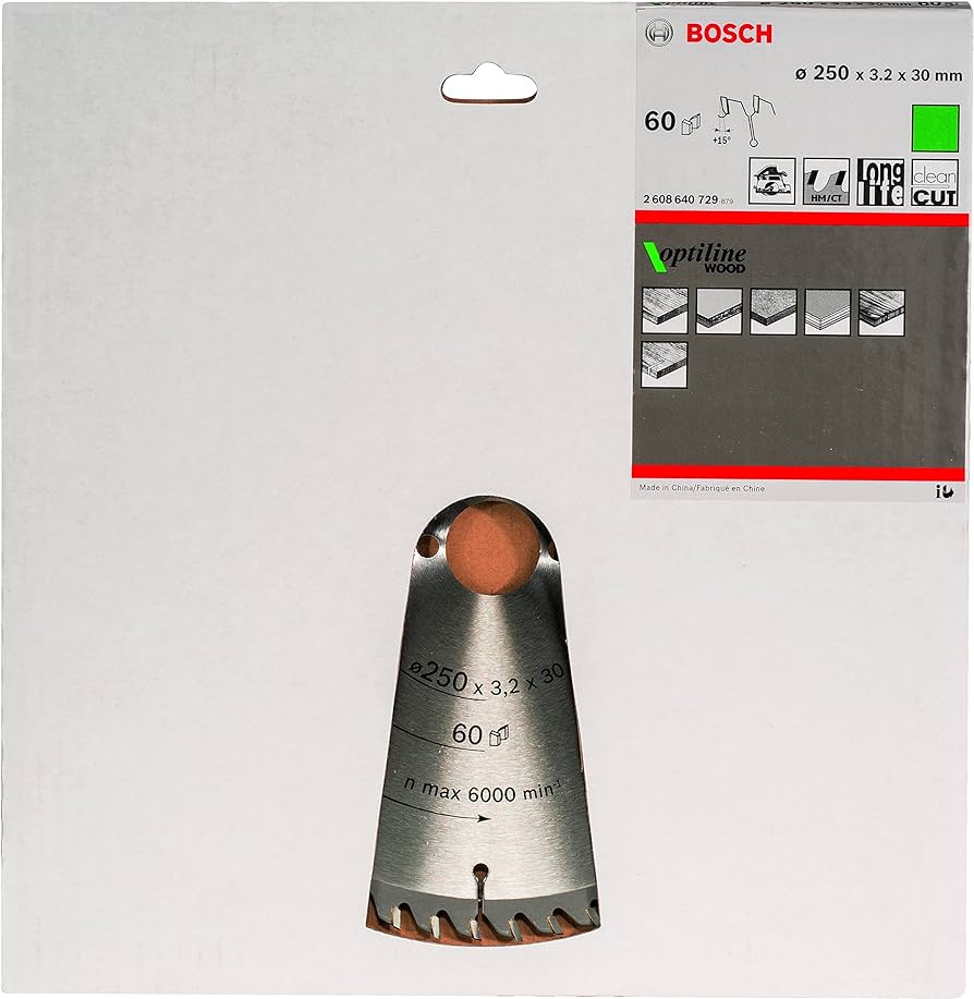 Bosch Circular Saw Blade Optiline Wood 250 x 30 x 3,2 mm, 60 2608640729 Power Tool Services