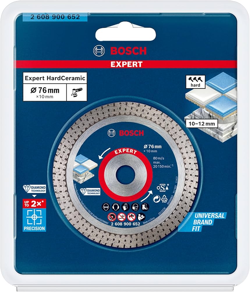 Bosch EXPERT HardCeramic 76 mm Diamond Cutting Disc 76 x 1.5 x 10 mm 2608900652 Power Tool Services