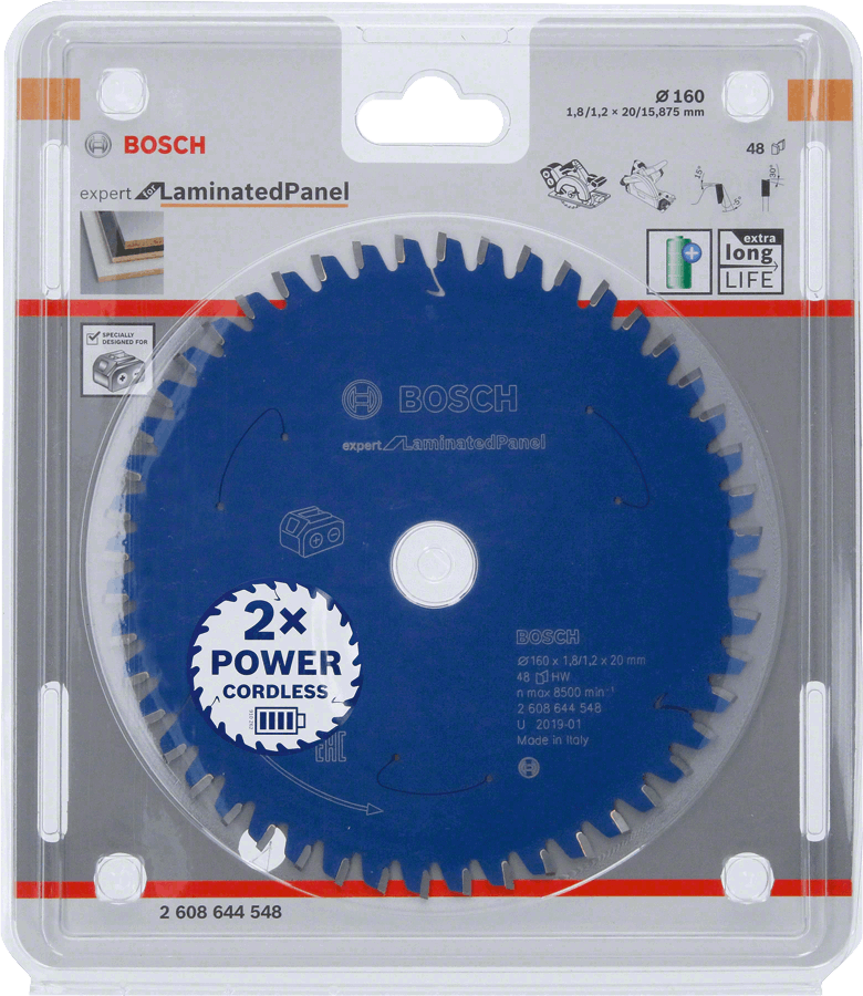Buy Bosch Expert Circular Saw Blade for Laminates Circular saw blade 160mm 48t 2608644548 from Power Tool Services - Image 1 | Best Price