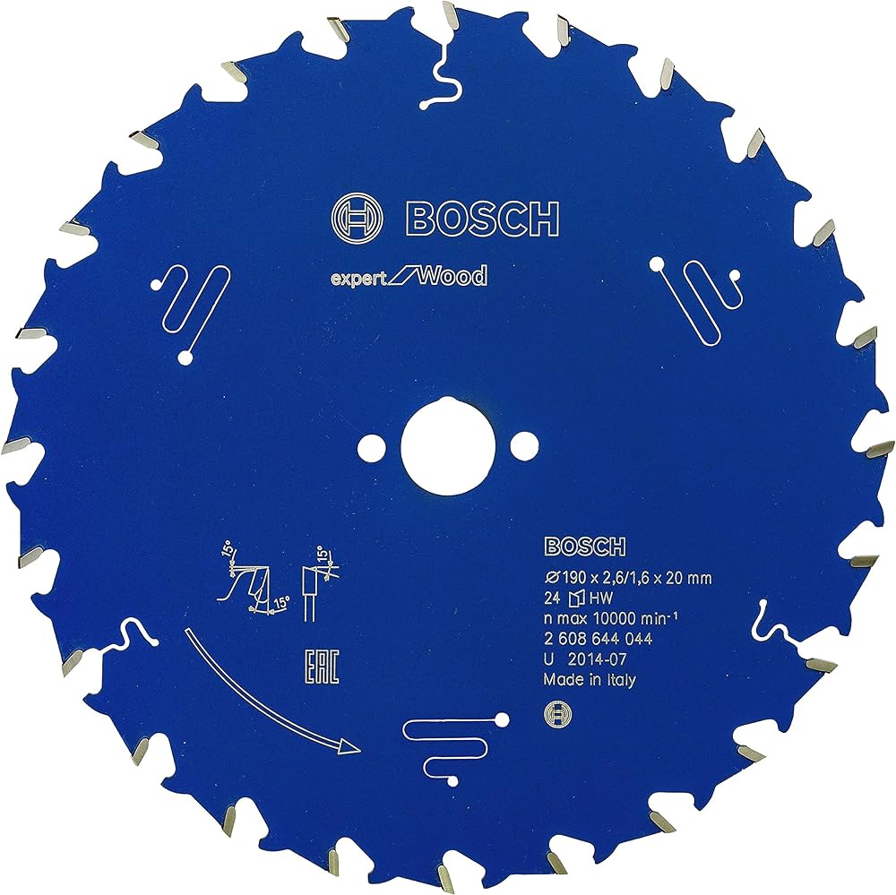 Bosch Expert Circular Saw Blade for Wood 190 x 20 x 2,6 mm, 24 2608644044 Power Tool Services