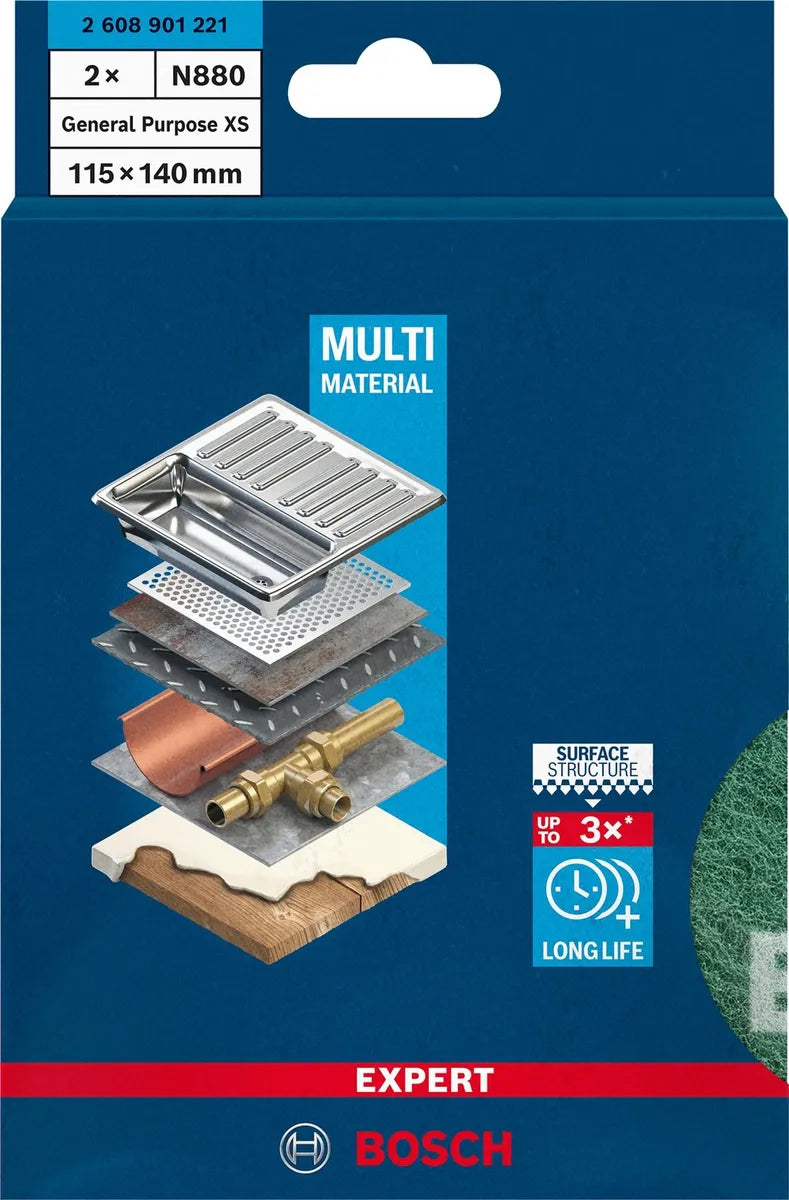 Bosch Fleece pad 115 x 140 mm, very fine, all-purpose 2608901221 Power Tool Services