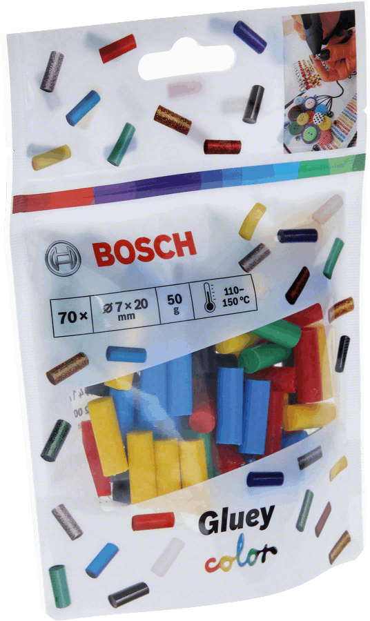 Buy Bosch Gluey Sticks Colour Mix 2608002005 from Power Tool Services - Image 1 | Best Price