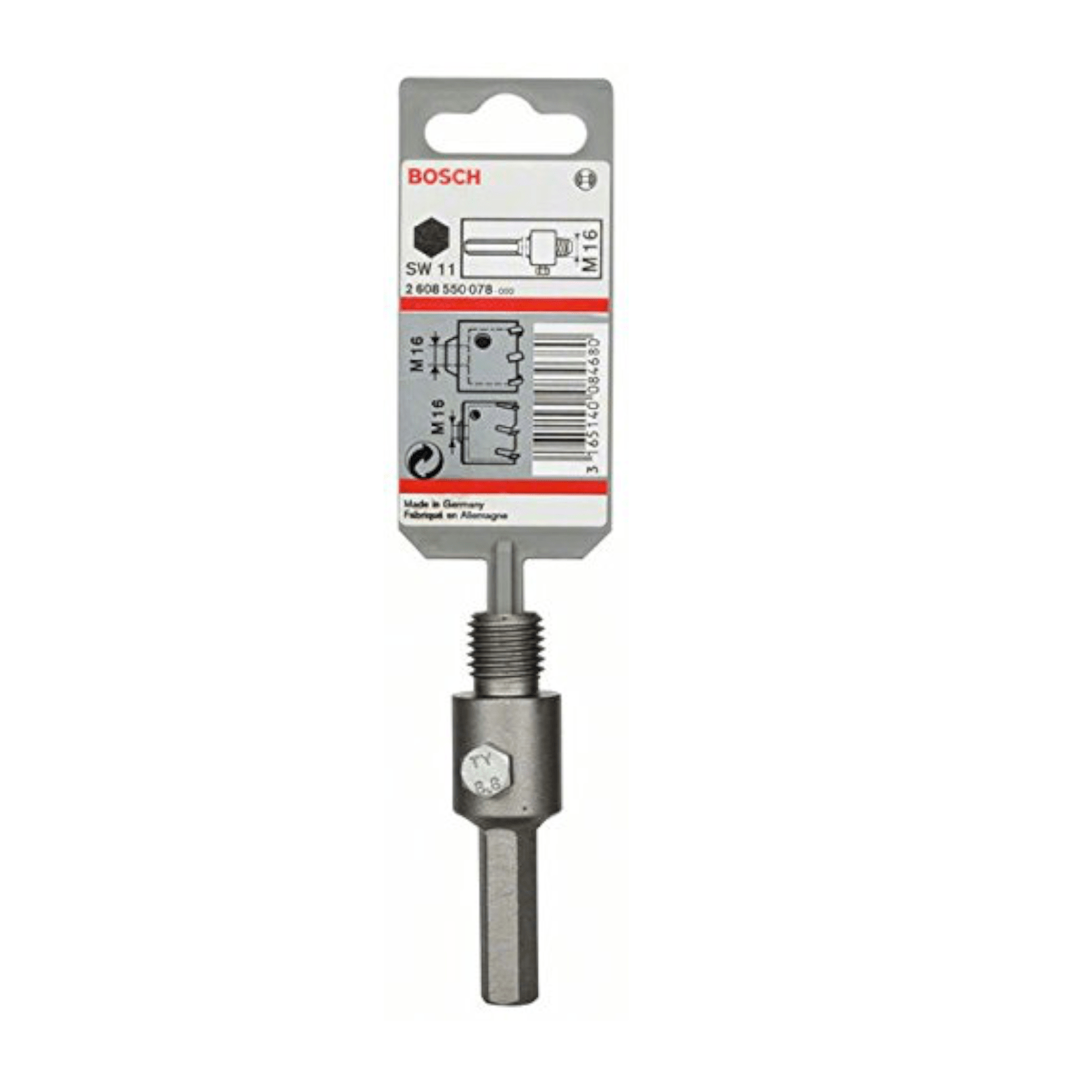 Bosch Hex shank for core cutters, M16, 11 mm, 80 mm 2608550078 Power Tool Services