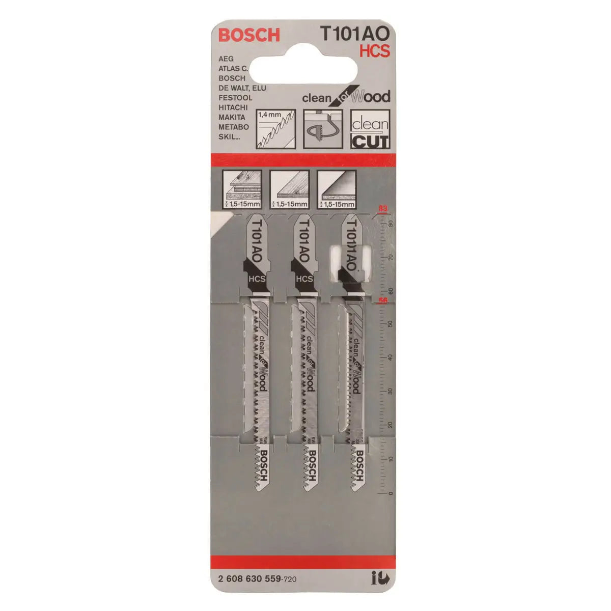 Bosch Jigsaw Blades T 101 AO Clean for Wood 3 Pack 2608630559 Power Tool Services