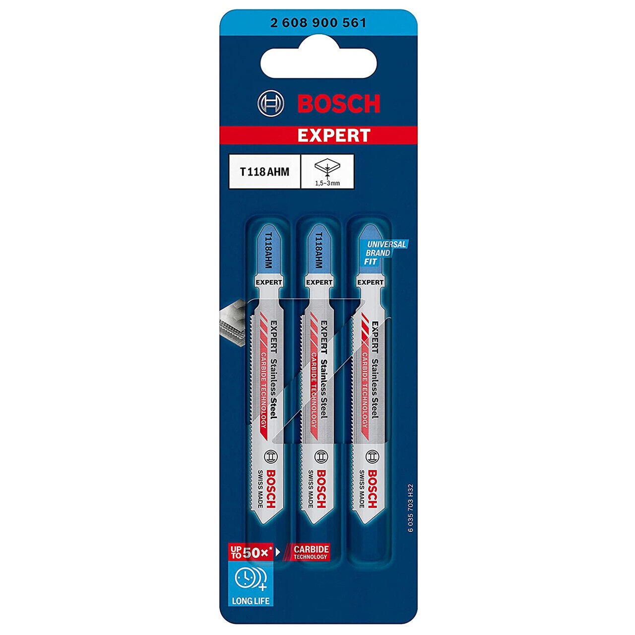 Bosch Jigsaw Blades T 118 AHM Special for INOX 3 Pack 2608900561 Power Tool Services