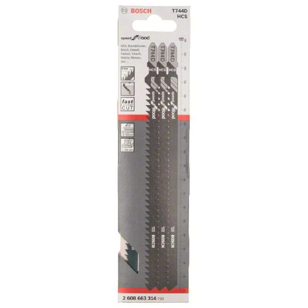 Bosch Jigsaw Blades T 744 D Speed for Wood 3 Pack 2608663314 Power Tool Services