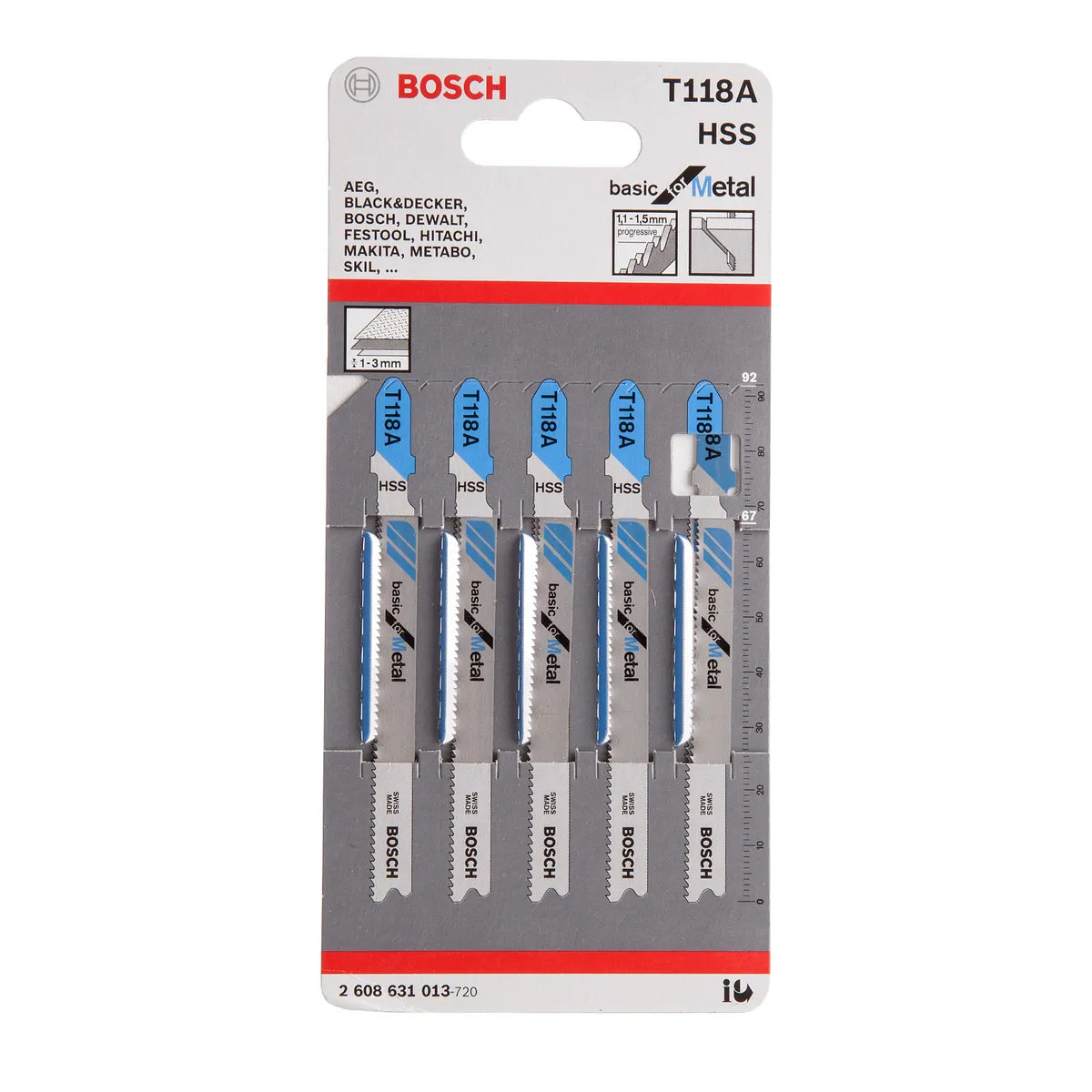 Buy Bosch Jigsaw Blades T118A HSS 5 Pack 2608631013 from Power Tool Services - Image 1 | Best Price