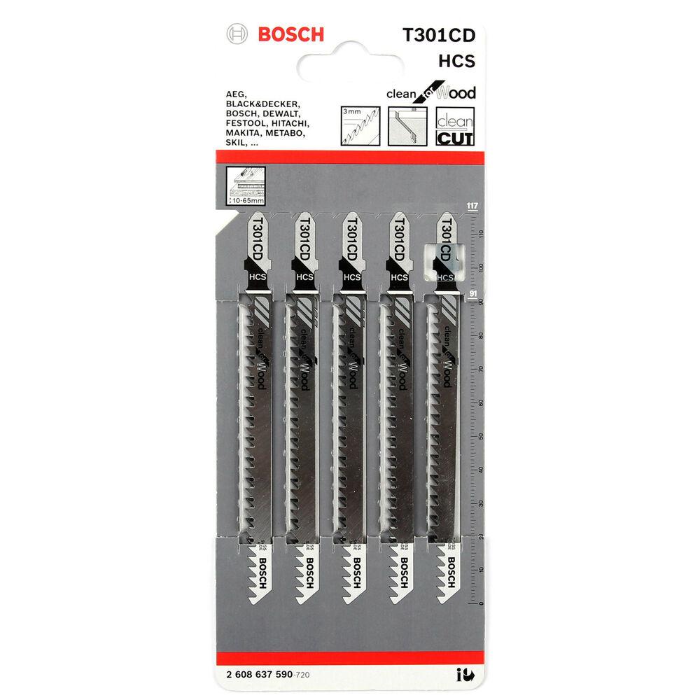 Buy Bosch Jigsaw Blades for Wood T301CD 5 Pack 2608637590 from Power Tool Services - Image 1 | Best Price