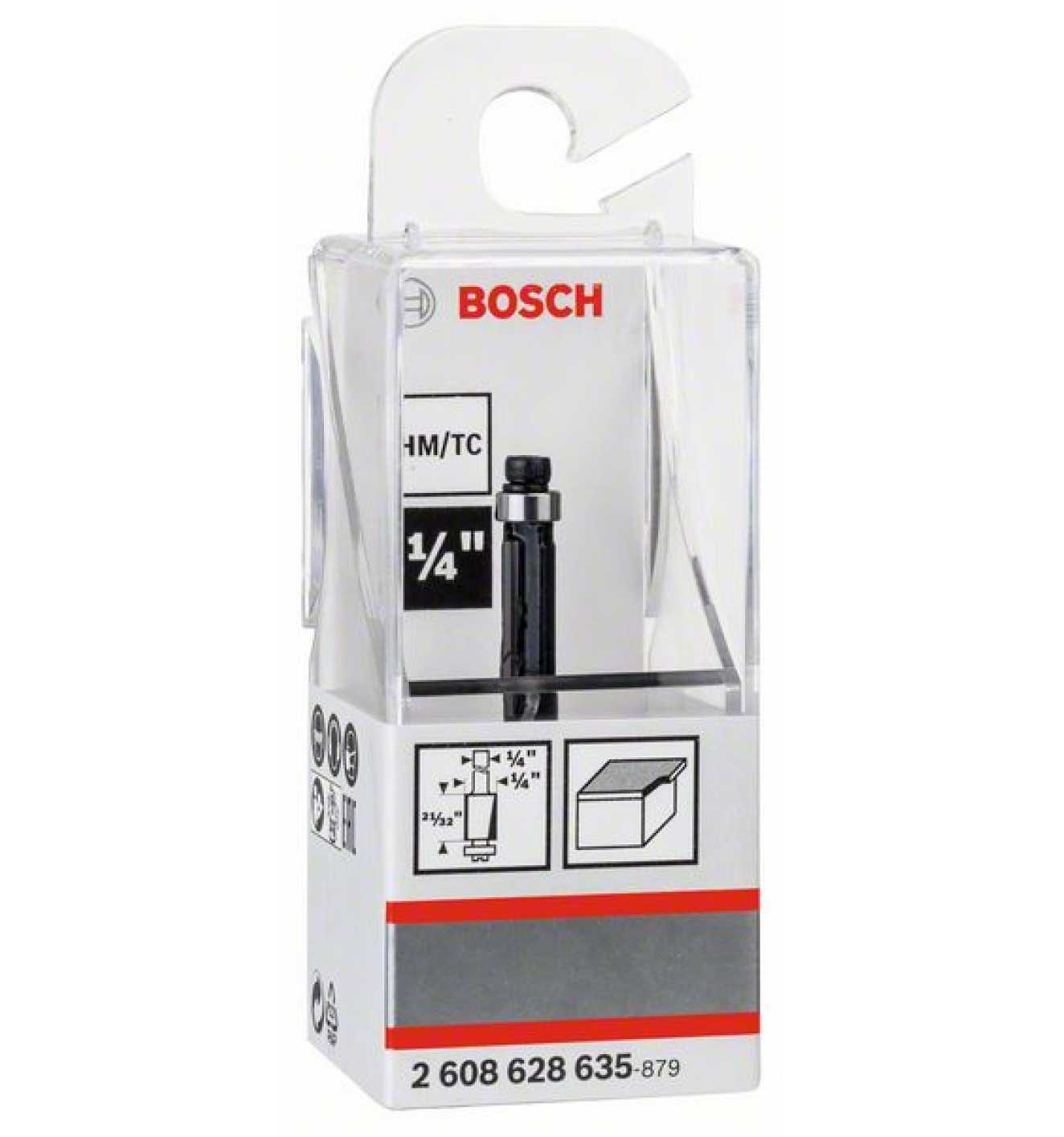 Buy Bosch Laminate trim bit, 1/4", D1 6.35 mm, L 16.2 mm, G 54 mm 2608628635 from Power Tool Services - Image 1 | Best Price