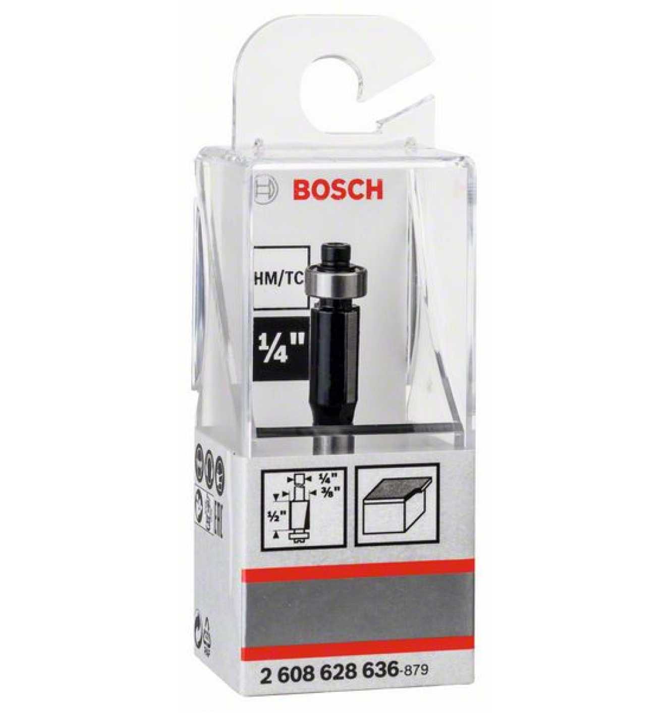 Buy Bosch Laminate trim bit, 1/4", D1 9.5 mm, L 13.7 mm, G 56 mm 2608628636 from Power Tool Services - Image 1 | Best Price