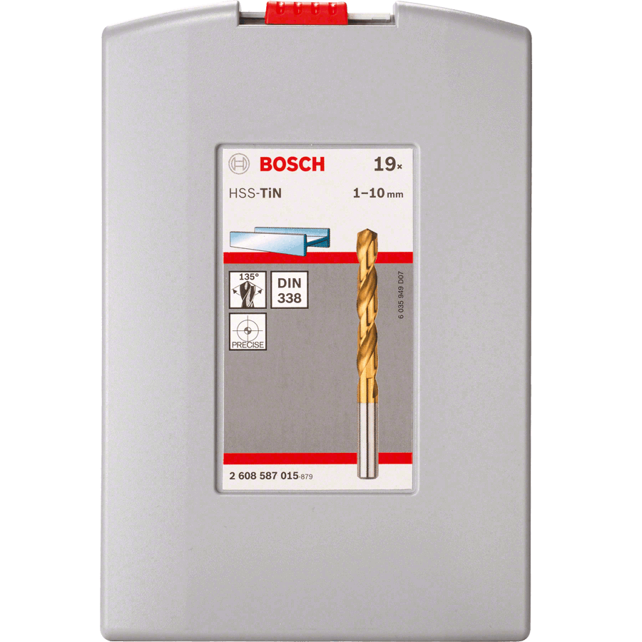 Buy Bosch Professional 19-Piece HSS TiN Drill Bit Set 2608587015 from Power Tool Services - Image 1 | Best Price