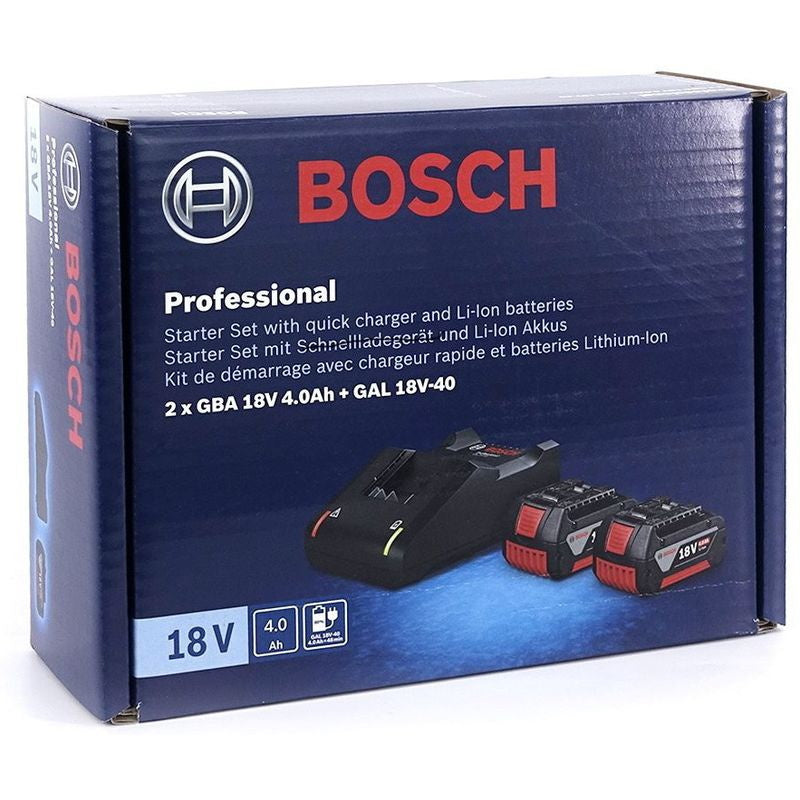 Buy Bosch Professional Battery Starter Kit 4.0ah 1600A019S0 from Power Tool Services - Image 1 | Best Price