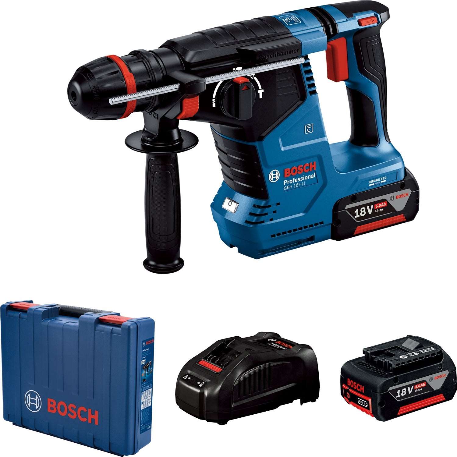 Bosch Professional Cordless Rotary Hammer GBH 187-LI Kit 06119231K0 Power Tool Services