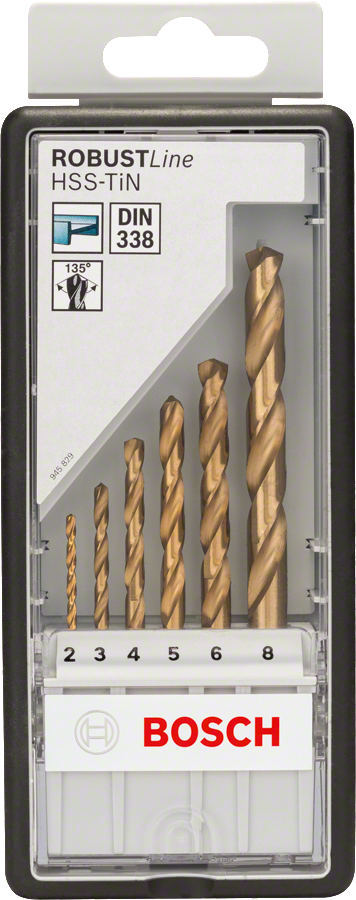 Bosch Robust Line HSS HSS TiN Drill Bet Set 6 pc