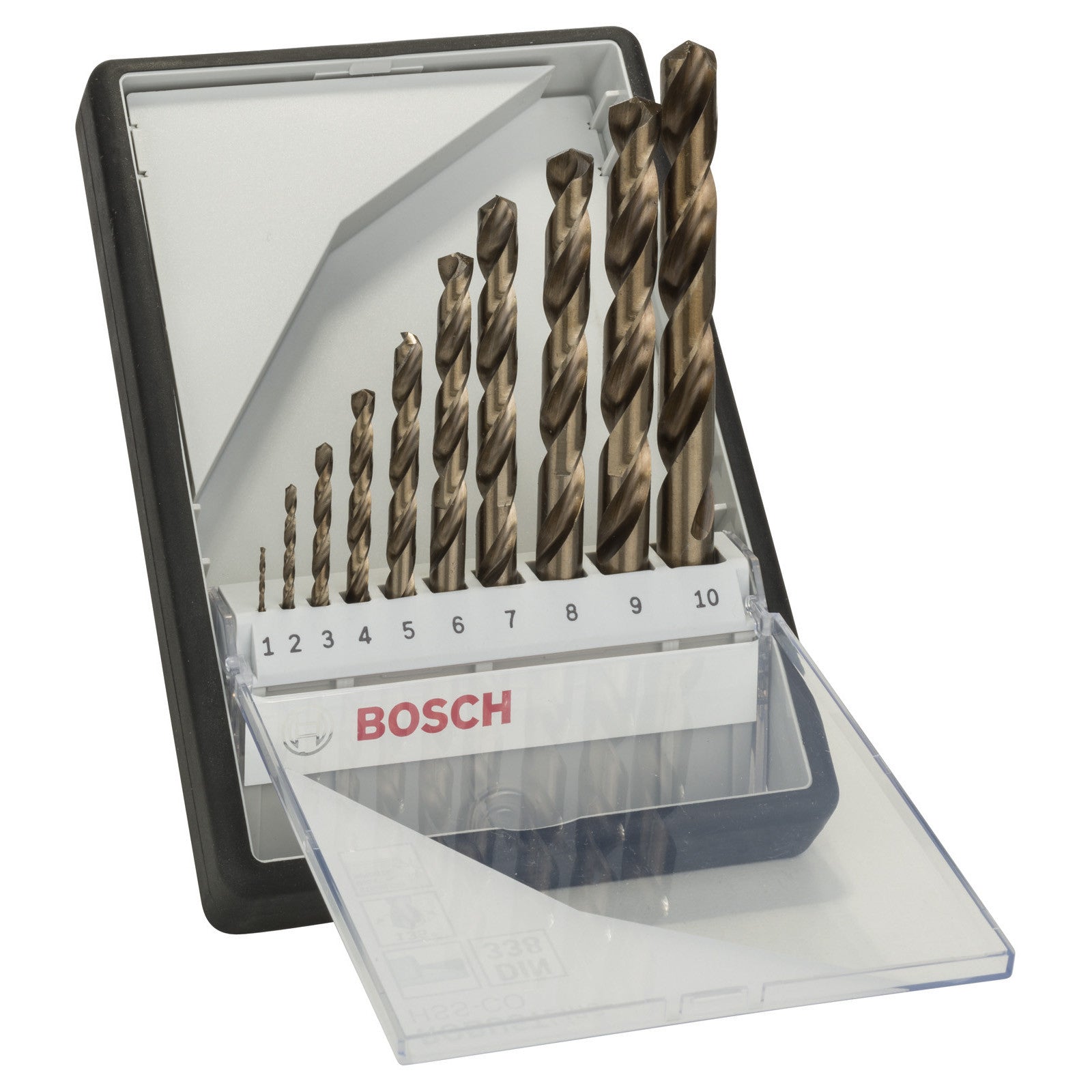 Bosch Robust line set HSS-Co, DIN 338, 1-10 mm, 10 pc 2607019925 Power Tool Services