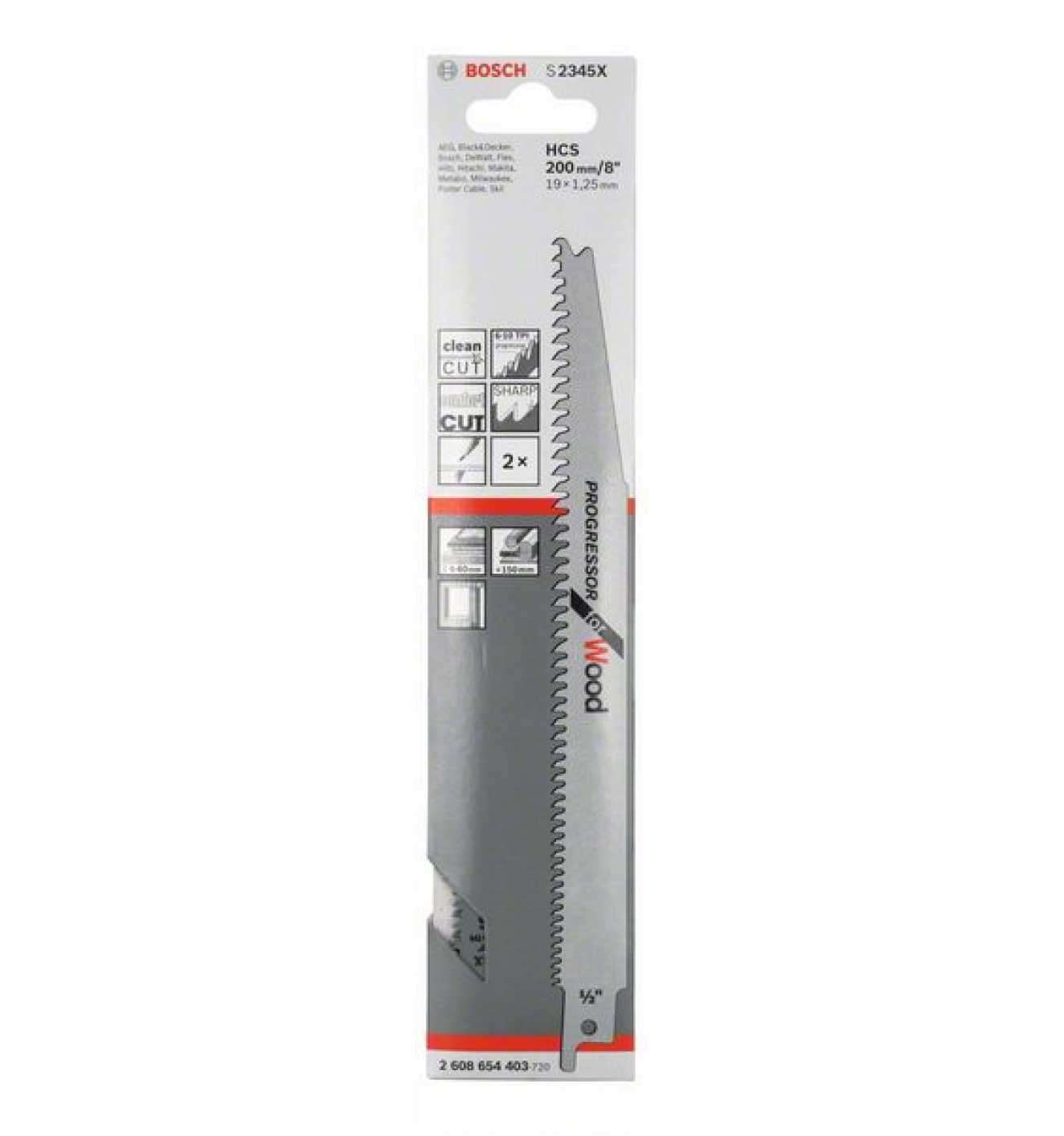 「sososo」 Bosch Sabre Saw Blades HCS S 2345 X Progressor for Wood, 2 pc