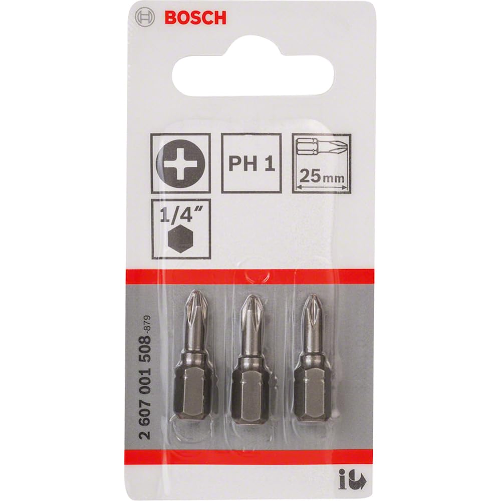 Bosch Screwdriver bit Extra Hard 25 mm, 3 pc ( Select Size ) Power Tool Services