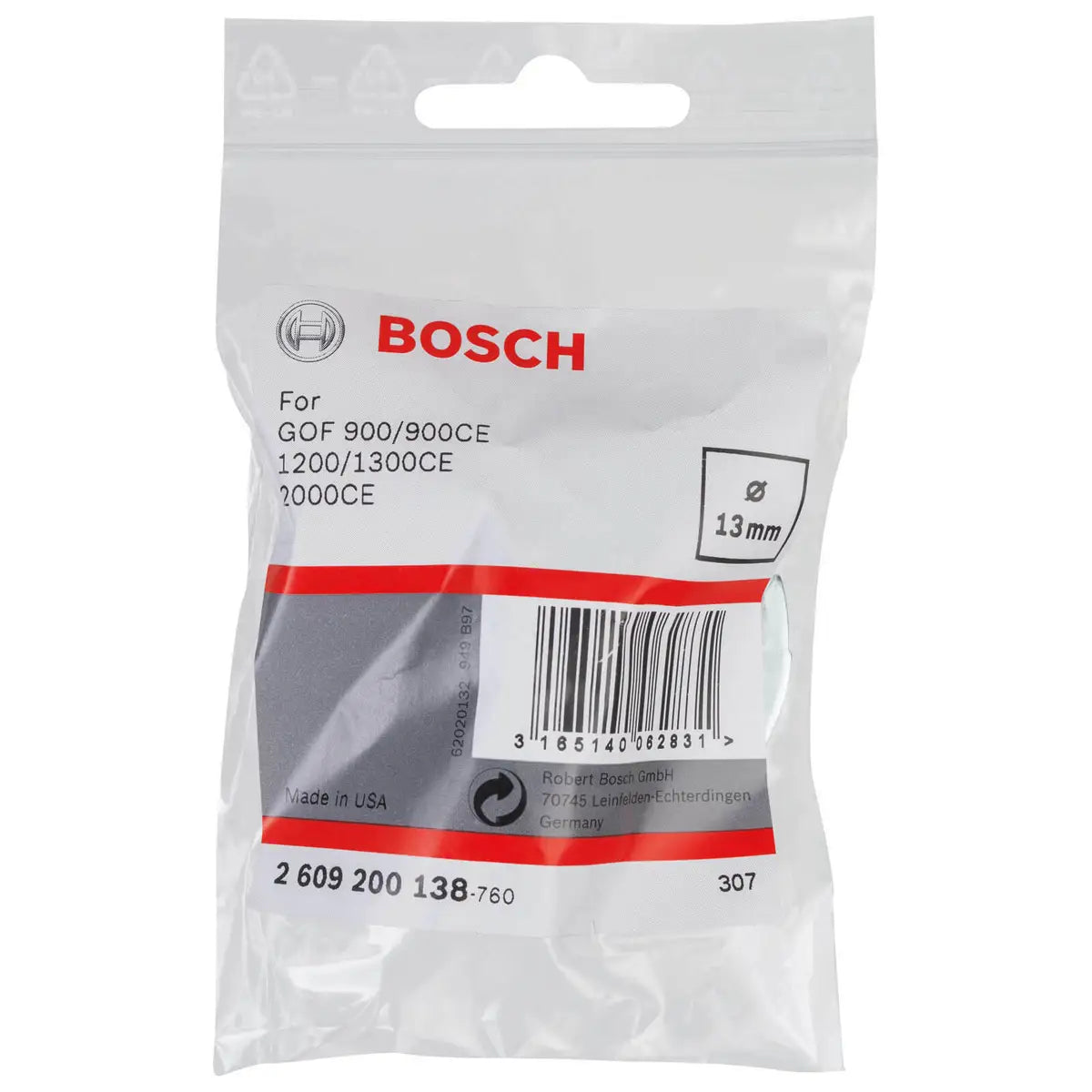 Bosch Template guide Diameter = 13 mm, router 2609200138 Power Tool Services