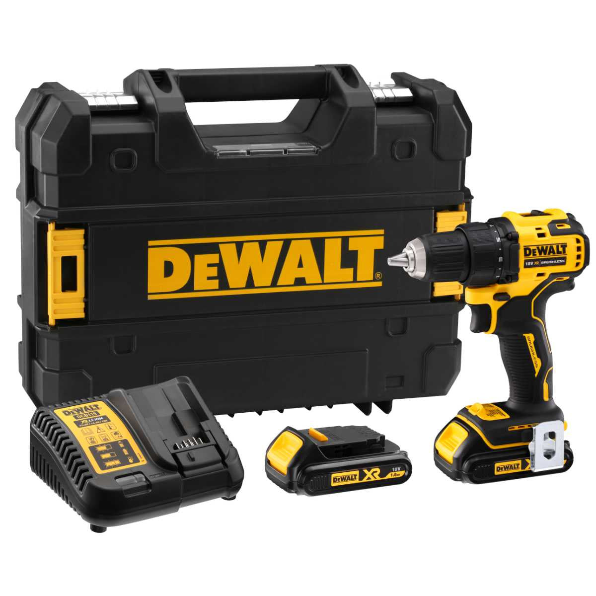 Buy DEWALT 18V Ultra Compact Brushless Drill Driver DCD708S2T from Power Tool Services - Image 1 | Best Price