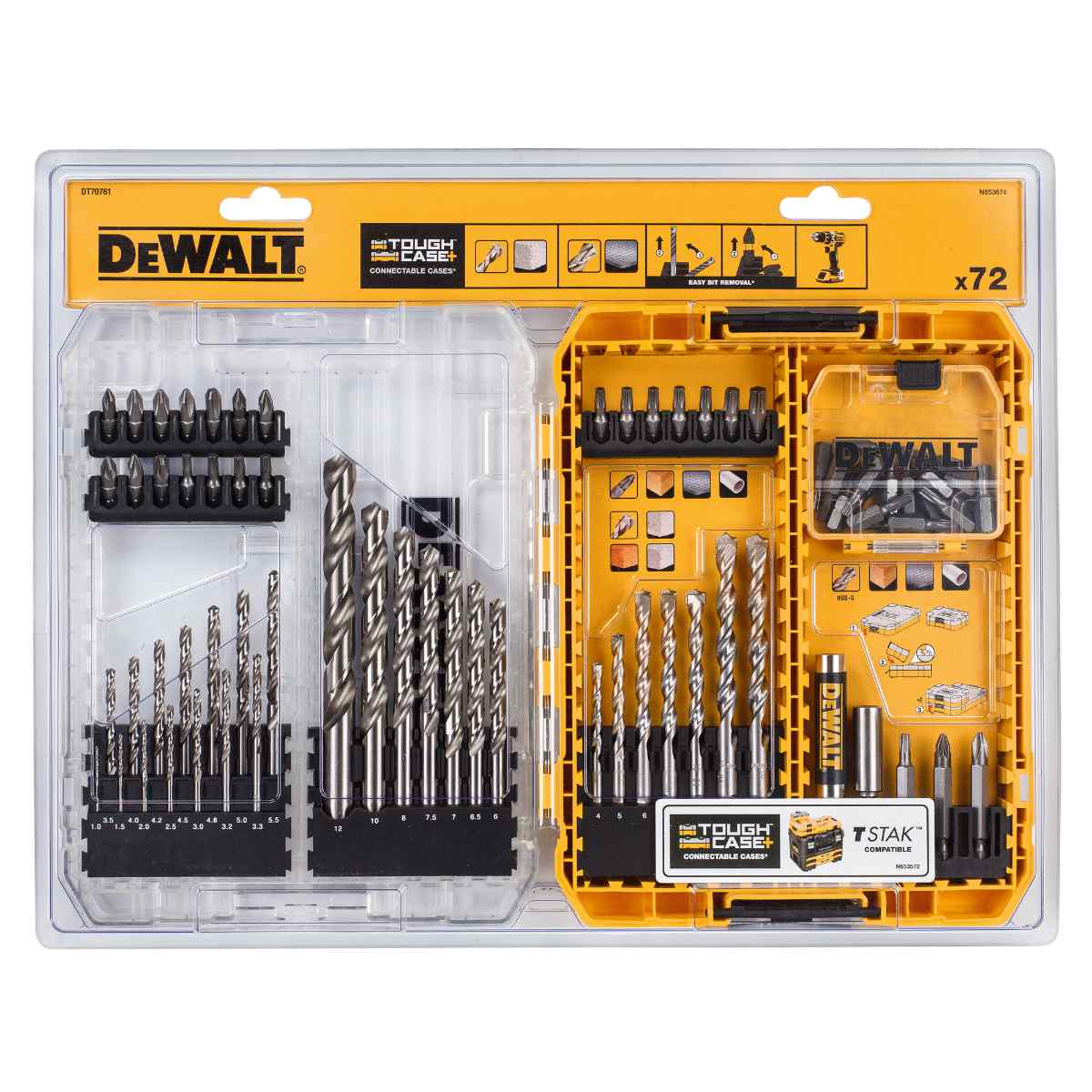 Dewalt 72pc Drill Drive Set with Drill Bits DT70761 1 - Power Tool Services