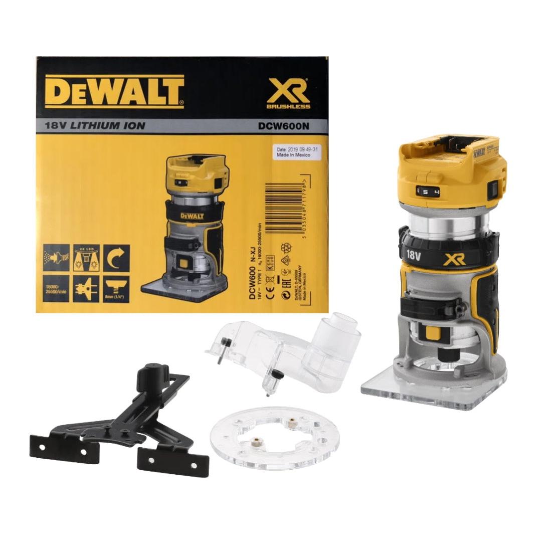 Buy Dewalt 18V Brushless 6.35mm (1/4") Router DCW600N from Power Tool Services - Image 1 | Best Price