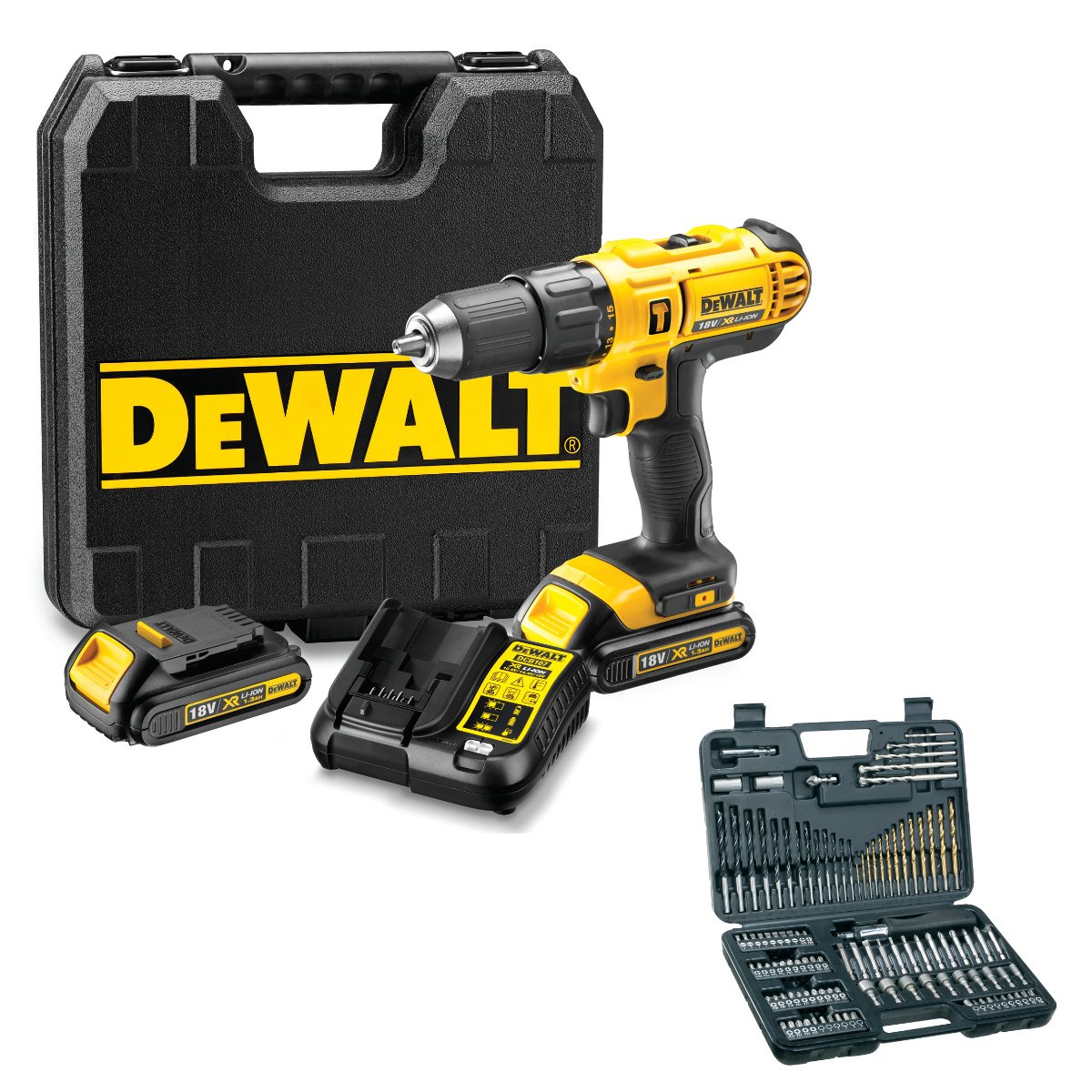 Buy Dewalt 18V Hammer Drill & Bit Set DCD776S2A from Power Tool Services - Image 1 | Best Price