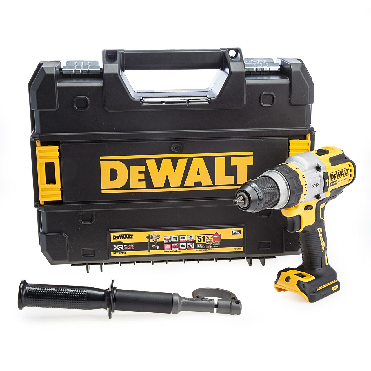 Buy Dewalt 54V Flexvolt Advantage Brushless Hammer Drill DCD999NT from Power Tool Services - Image 1 | Best Price