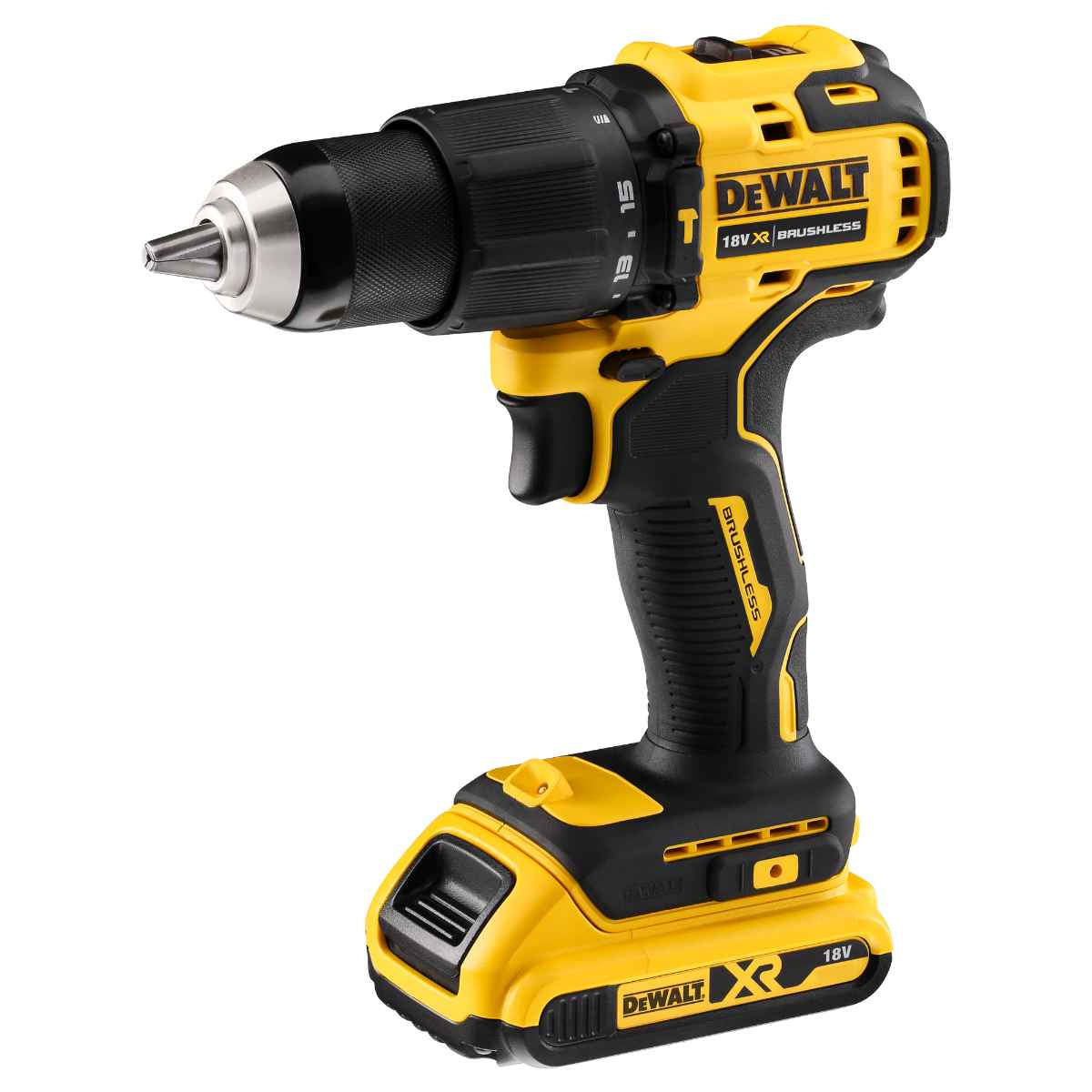 Buy Dewalt Atomic 18V Ultra Compact Brushless Hammer Drill DCD709L2T from Power Tool Services - Image 2 | Best Price