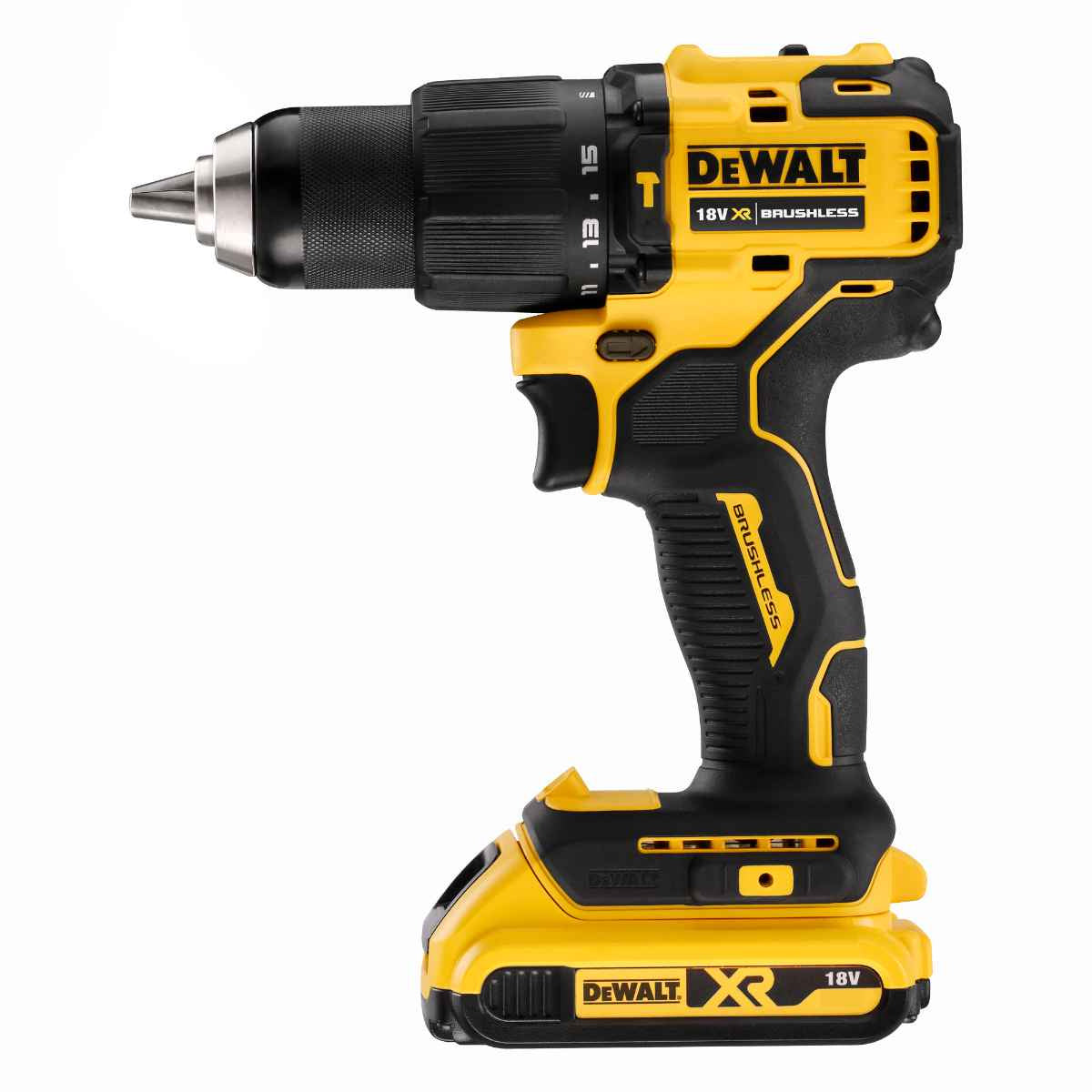 Buy Dewalt Atomic 18V Ultra Compact Brushless Hammer Drill DCD709L2T from Power Tool Services - Image 3 | Best Price