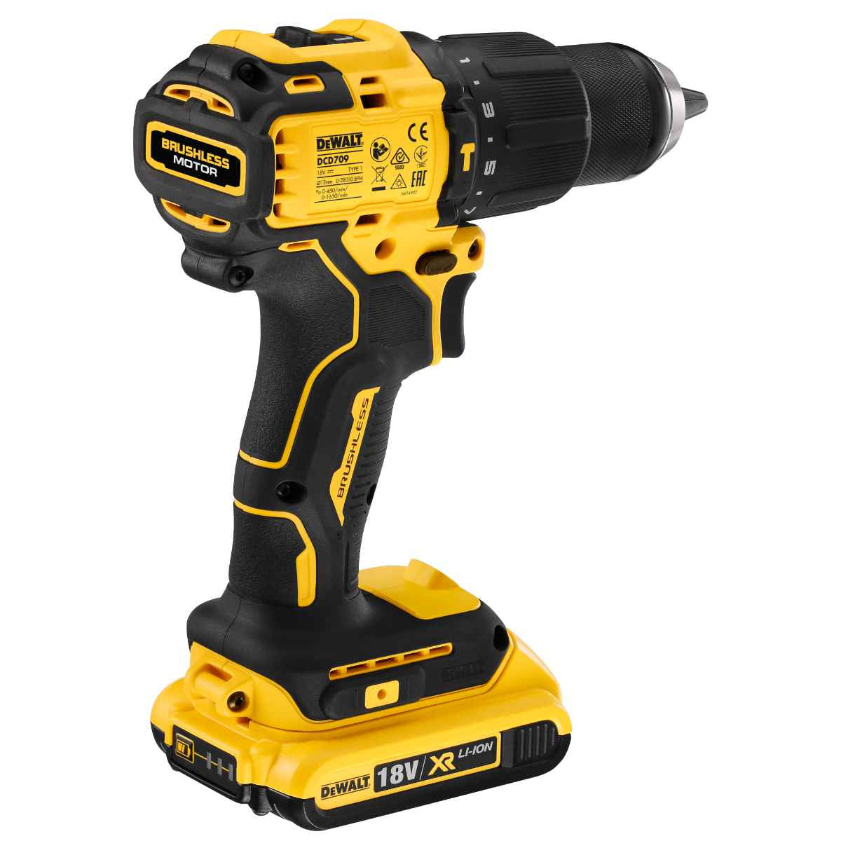 Dewalt Atomic 18V Ultra Compact Brushless Hammer Drill DCD709NT-XJ Power Tool Services