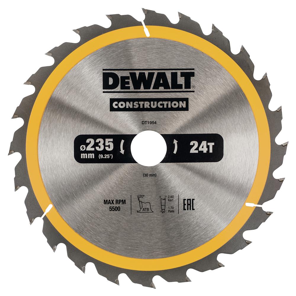 Buy Dewalt Circular Saw Blade 235 X 30Mm 24T DT1954-QZ from Power Tool Services - Image 2 | Best Price