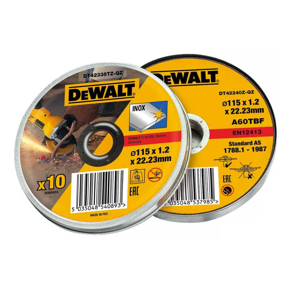 Buy Dewalt Cutting Disc 115mm Metal / INOX (10 Pack) DT42335TZ from Power Tool Services - Image 1 | Best Price