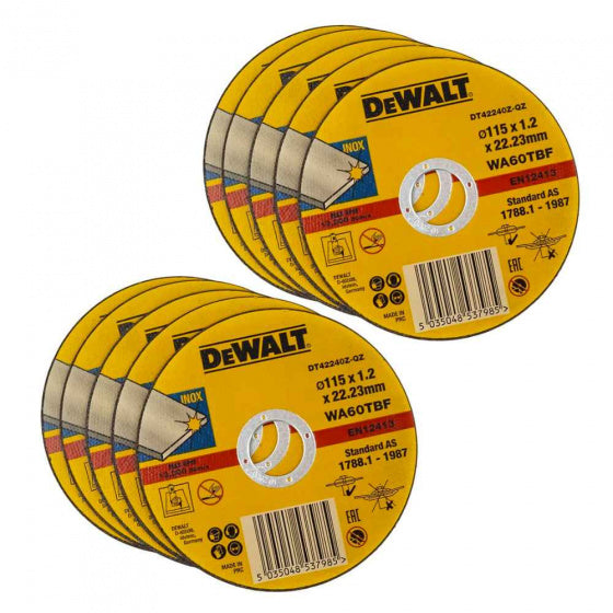 Buy Dewalt Cutting Disc 115mm Metal / INOX (10 Pack) DT42335TZ from Power Tool Services - Image 2 | Best Price