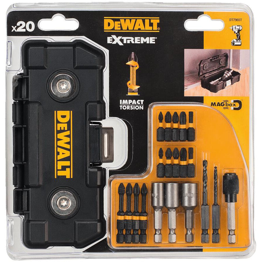 Buy Dewalt Flextorq 20pc Set in Magnetic Box DT7965T from Power Tool Services - Image 1 | Best Price