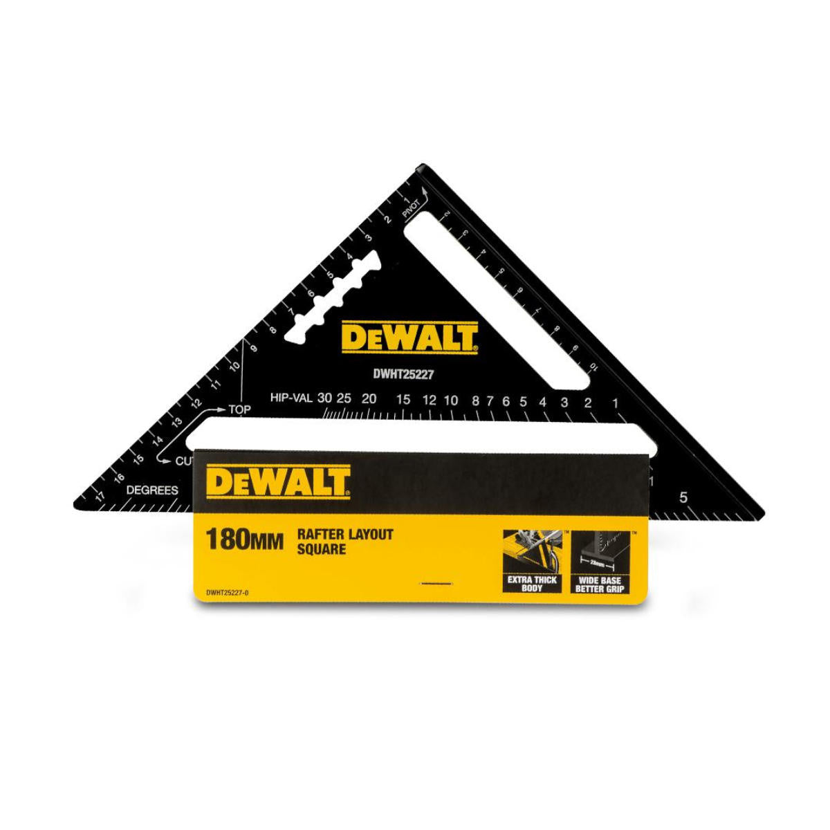 Buy Dewalt Premium Rafter Speed Square 18cm DWHT25227-0 from Power Tool Services - Image 1 | Best Price