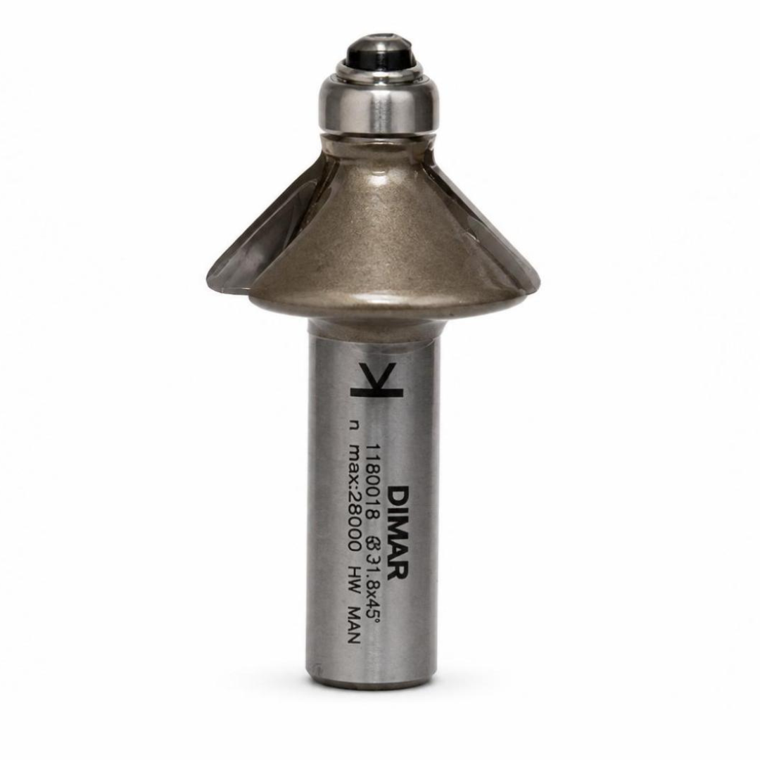 Dimar Chamfer Router Bit, 45°, Shank 1/2" 31.8mm