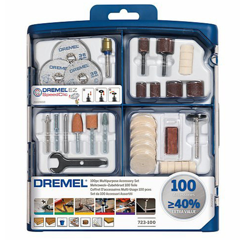 Buy Dremel 100 Pieces Multipurpose Accessory Set (723) 2615S723JA from Power Tool Services - Image 1 | Best Price