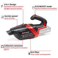 Buy Einhell Cordless Vacuum Cleaner TE-HV 18/06 Li - Solo from Power Tool Services - Image 13 | Best Price
