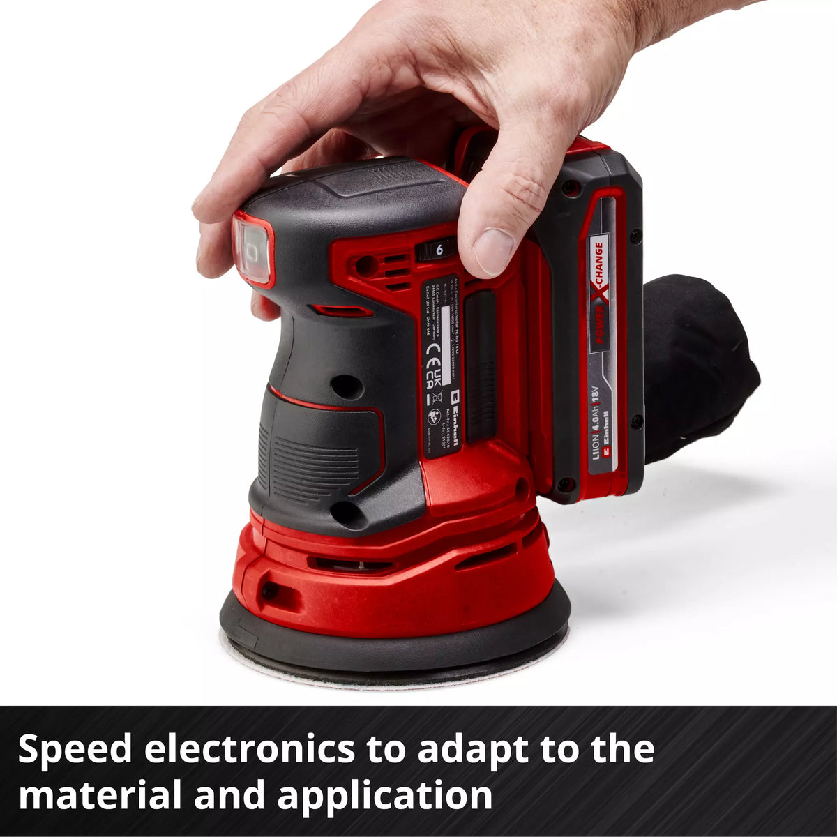 Einhell Random Orbital Sander 125mm 18V TE-RS 18 Li-Solo 10 - Power Tool Services