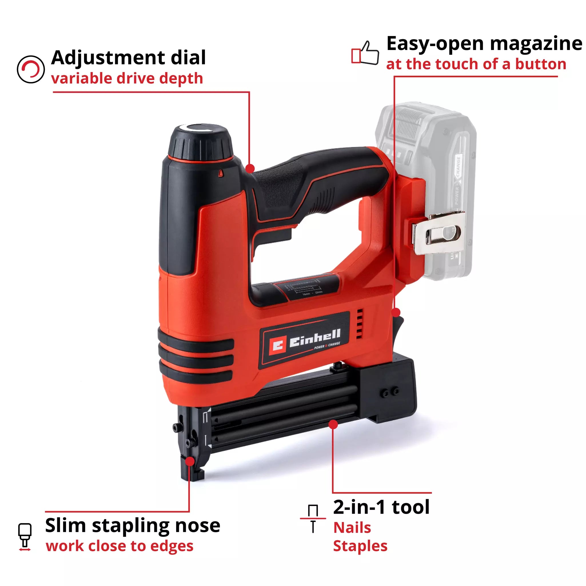 Einhell Cordless Nailer TE-CN 18 Li-Solo 3 - Power Tool Services