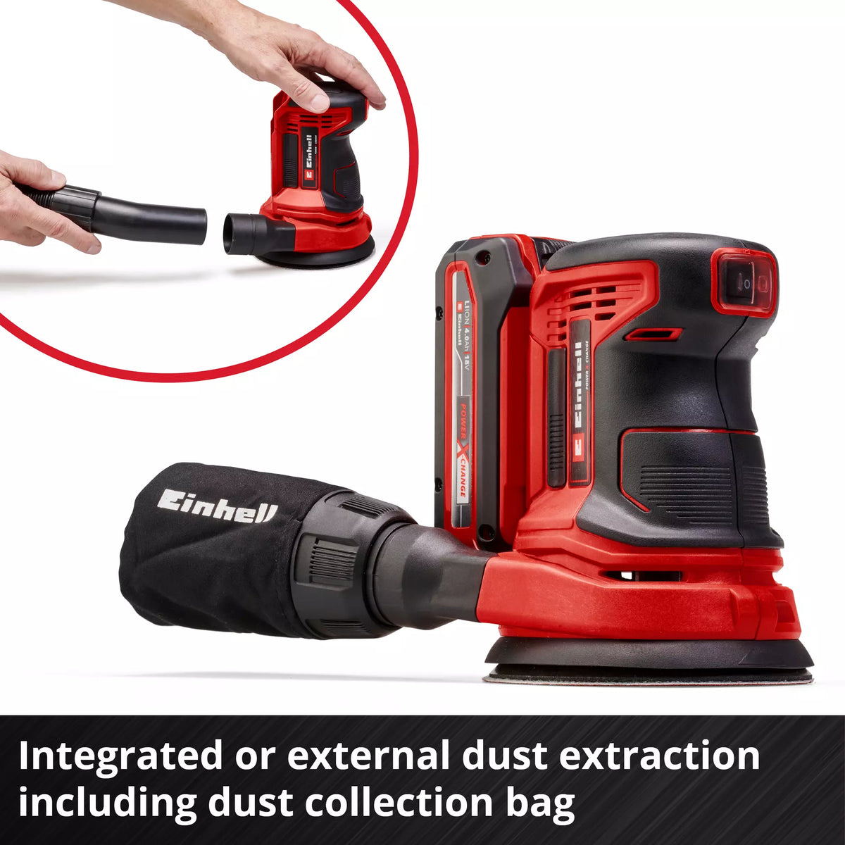 Einhell Random Orbital Sander 125mm 18V TE-RS 18 Li-Solo 9 - Power Tool Services