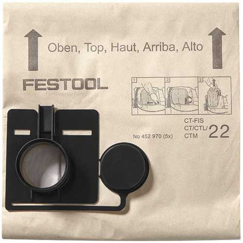 Buy Festool Filter Bags Fis-Ct22 5X 452970 from Power Tool Services - Image 1 | Best Price