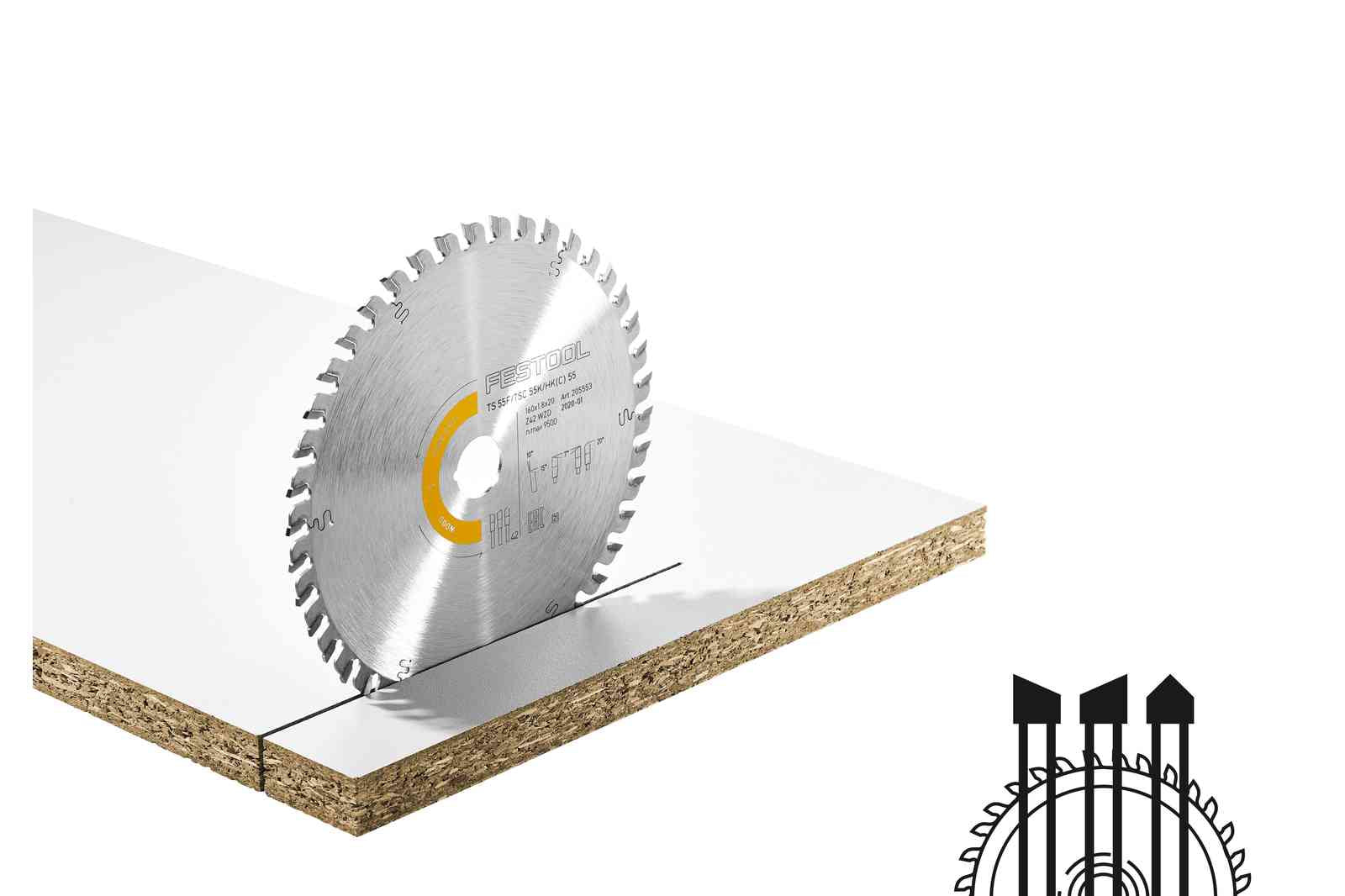 Buy Festool Saw blade WOOD FINE CUT HW 160x1,8x20 WD42 205553 from Power Tool Services - Image 2 | Best Price