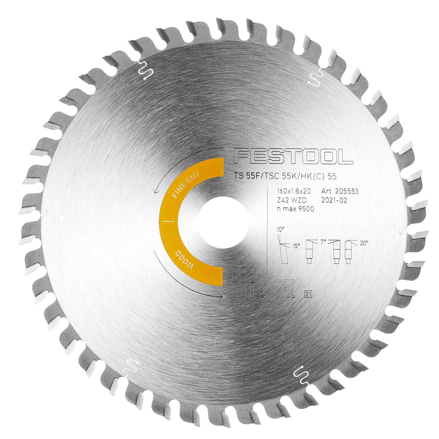 Buy Festool Saw blade WOOD FINE CUT HW 160x1,8x20 WD42 205553 from Power Tool Services - Image 1 | Best Price
