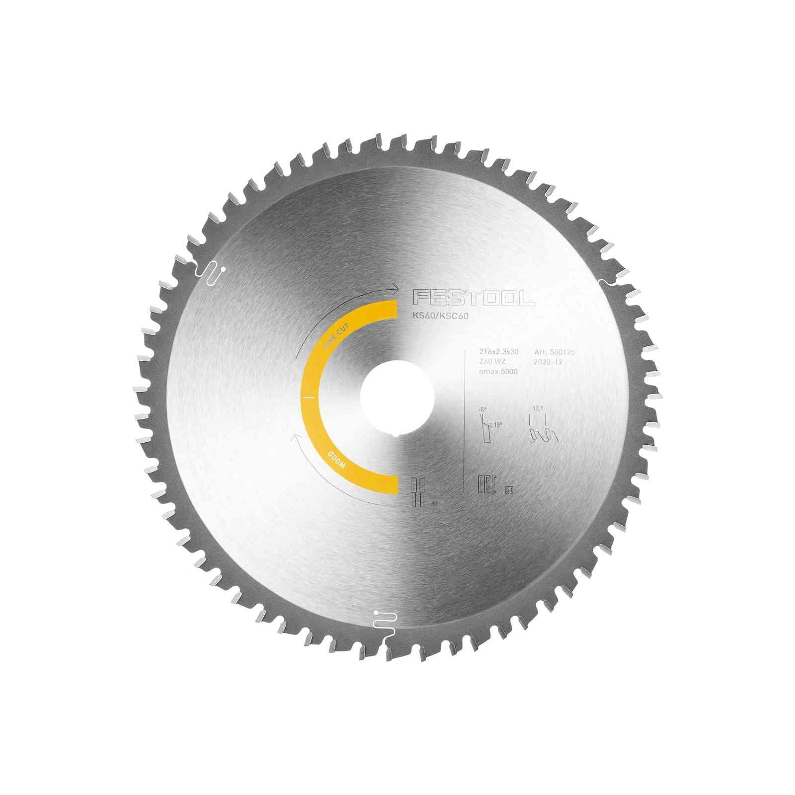 Buy Festool Saw blade WOOD FINE CUT HW 216x2,3x30 W60 500125 from Power Tool Services - Image 1 | Best Price