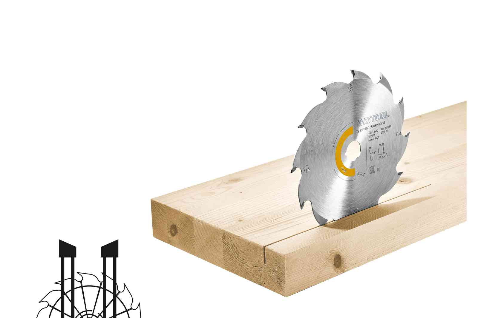 Buy Festool Saw blade WOOD RIP CUT HW 160x2,2x20 PW12 496301 from Power Tool Services - Image 2 | Best Price