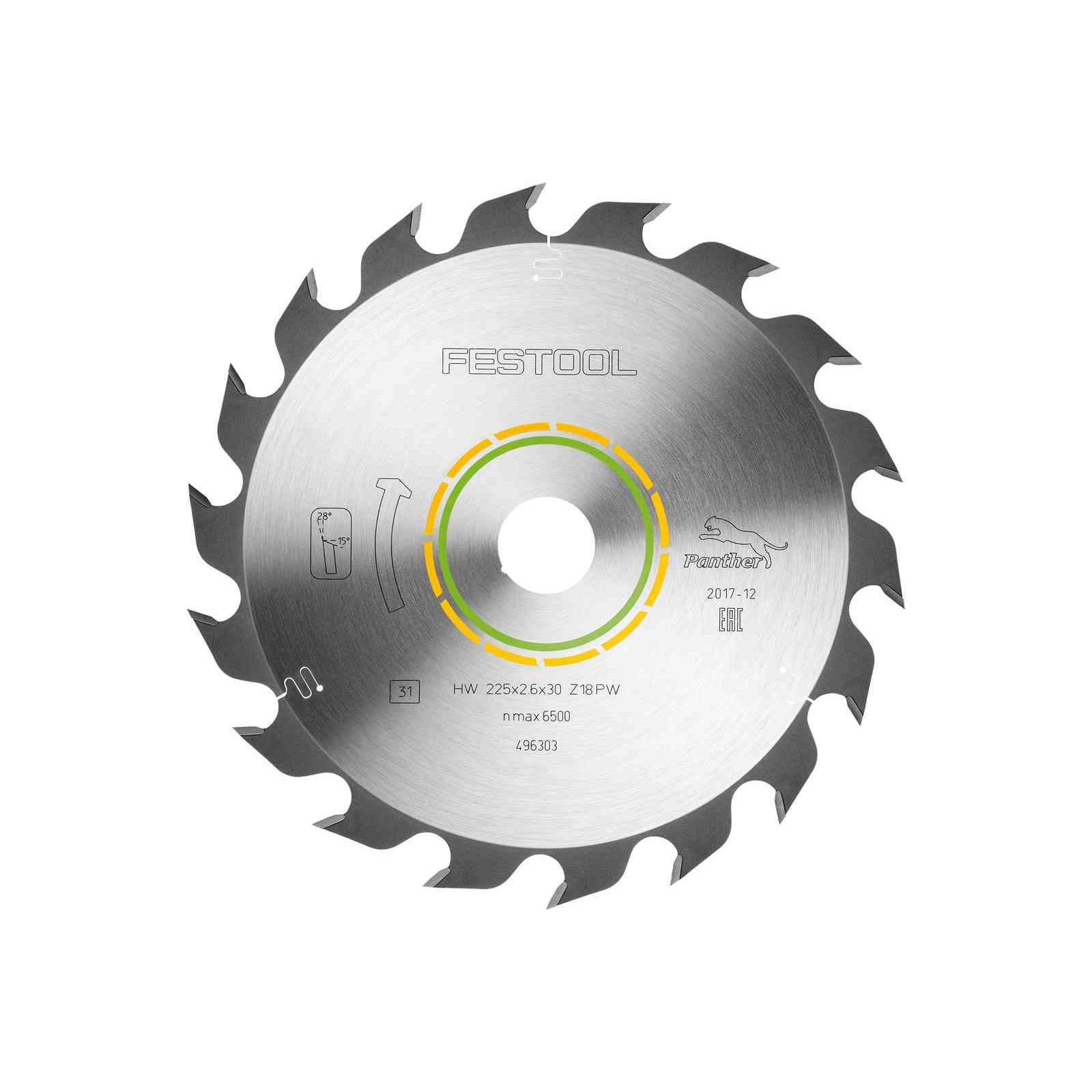 Buy Festool Saw blade WOOD RIP CUT HW 225x2,6x30 PW18 496303 from Power Tool Services - Image 1 | Best Price