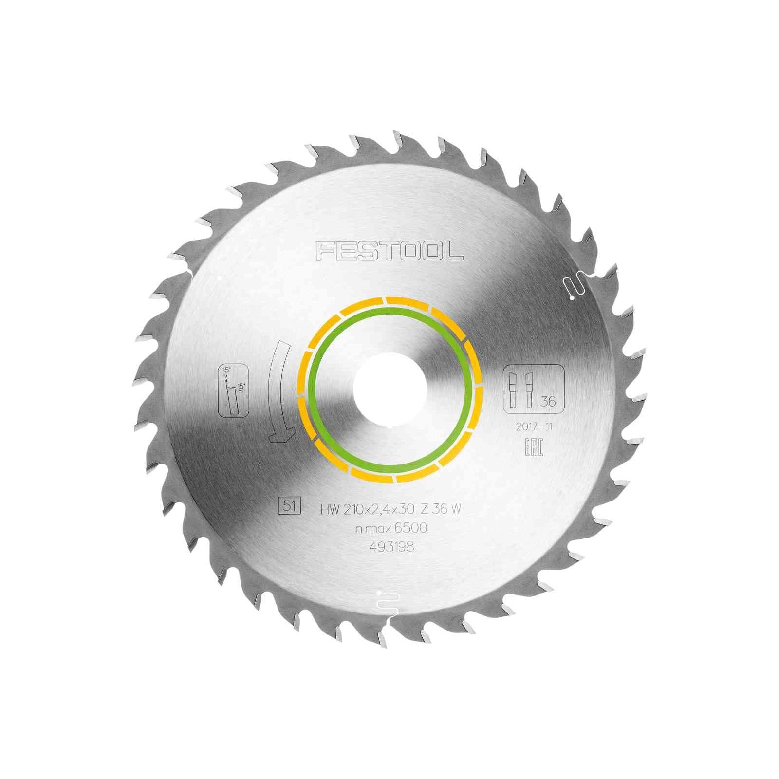 Buy Festool Saw blade WOOD UNIVERSAL HW 210x2,4x30 W36 493198 from Power Tool Services - Image 1 | Best Price