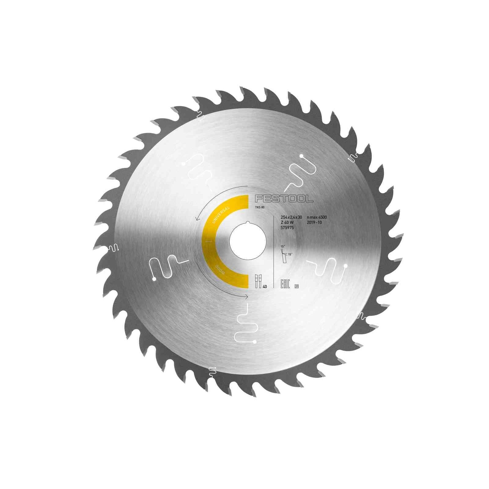 Buy Festool Saw blade WOOD UNIVERSAL HW 254x2,4x30 W40 575975 from Power Tool Services - Image 1 | Best Price