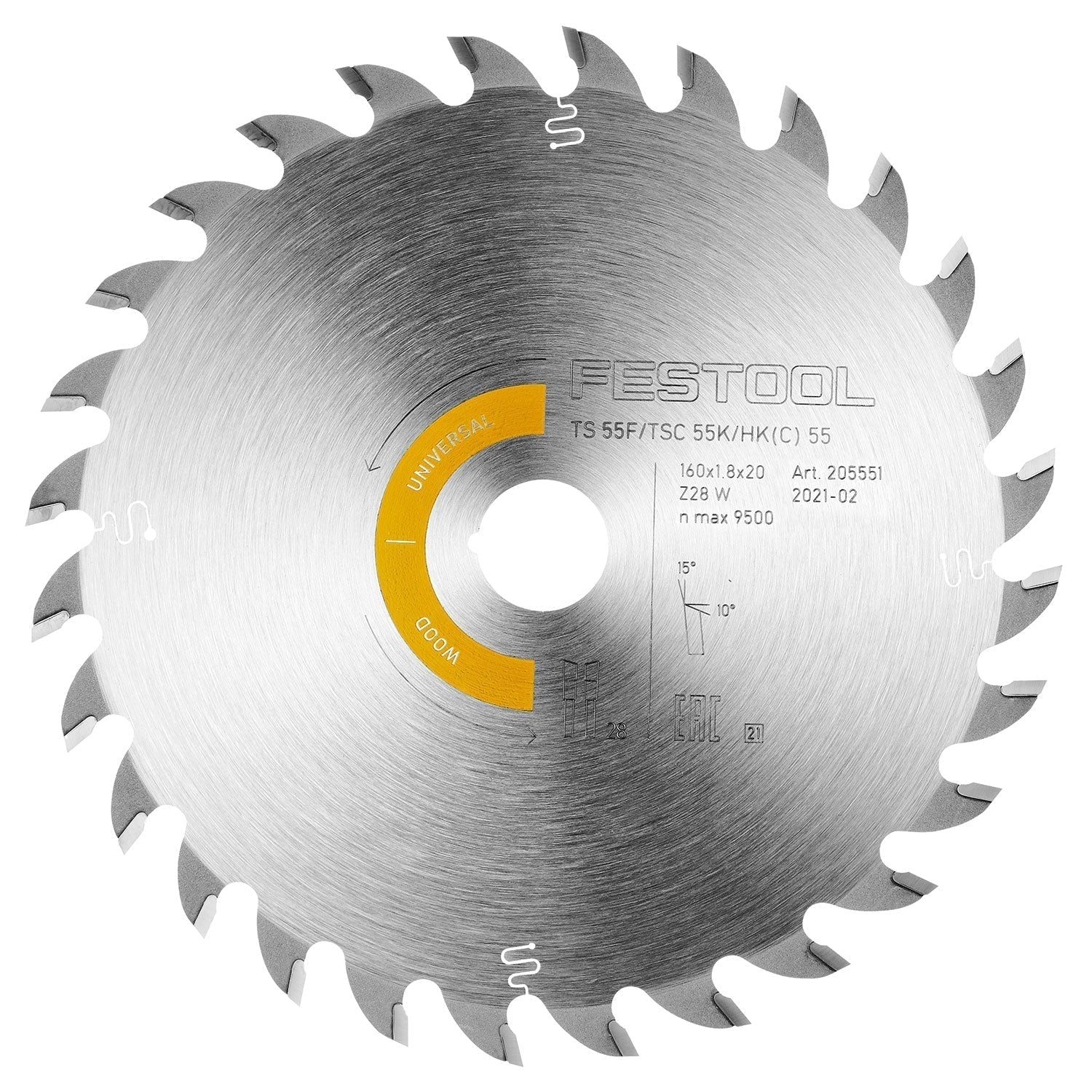 Buy Festool Saw blade Wood Universal HW 160x1,8x20 W 28 205551 from Power Tool Services - Image 1 | Best Price